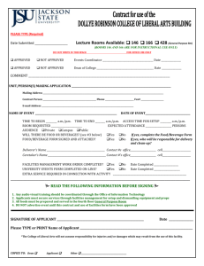 Request Form for Use of Dollye M. E. Robinson Building