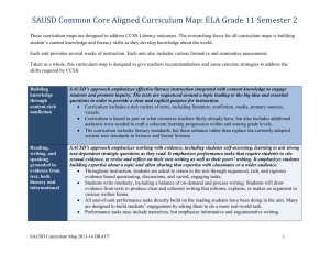 SAUSD Common Core Aligned Curriculum Map: ELA Grade 11