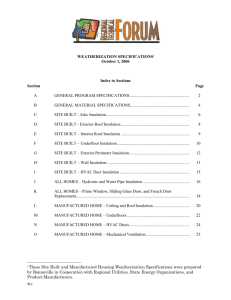 weatherization specifications 1 - Northwest Power & Conservation