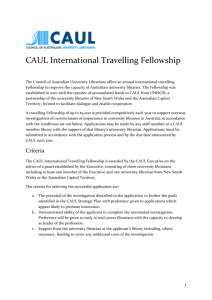 CAUL International Travelling Fellowship