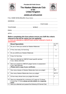 application form. - The Alaskan Malamute Club of the UK