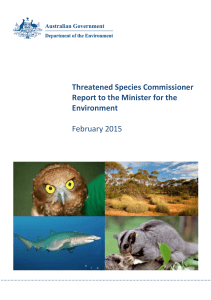 Threatened Skpecies Commissioner report to the Minister for the