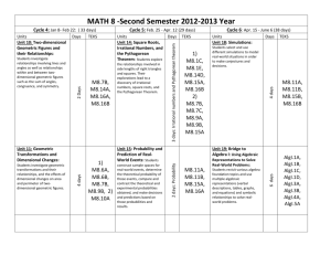 MATH 8 -Second Semester 2012