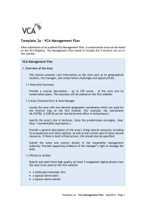 Template 2a - VCA Management Plan After submission of an