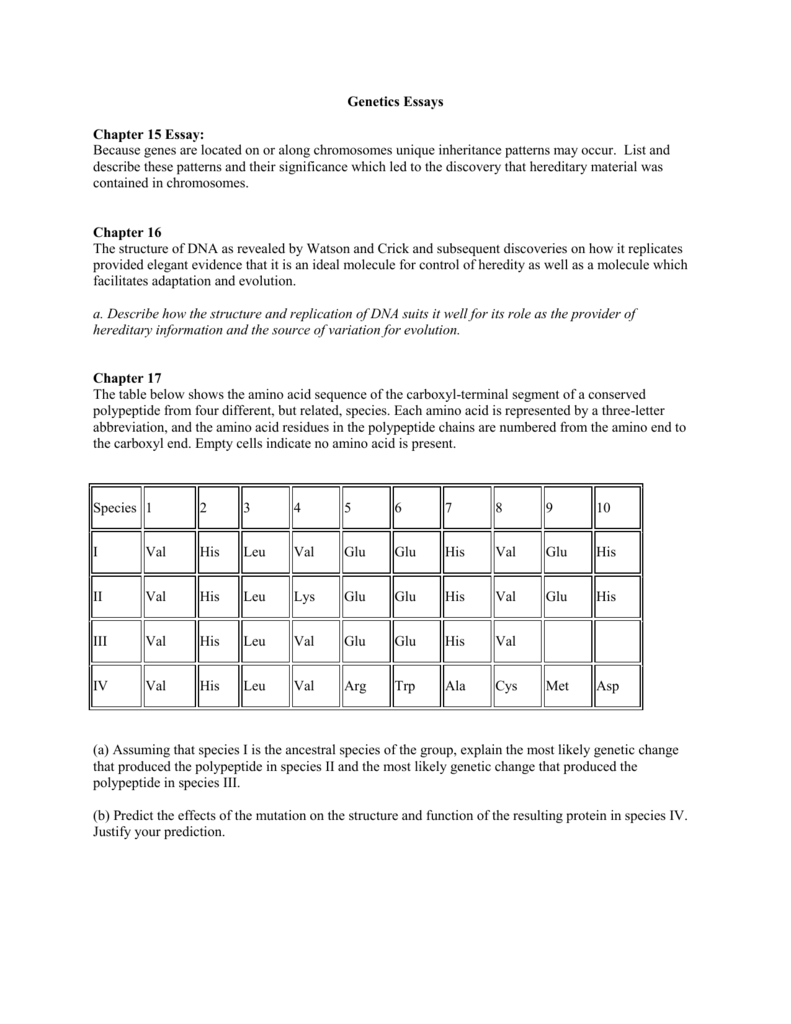 biology genetics essay