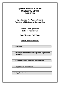 History and Humanities Fixed Term Position