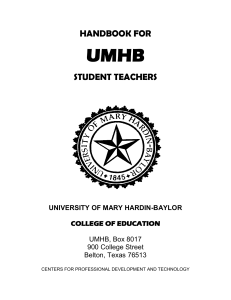 the student teaching experience - University of Mary Hardin