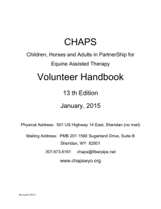 Volunteer Handbook - CHAPS Equine Assisted Therapy
