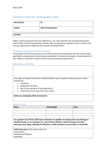 Laser Scheme of Work - University of Bristol