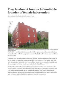 Troy landmark honors indomitable founder of female labor union