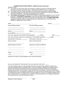 STUDENT APPLICATION FORM for a SDSU Economics Internship