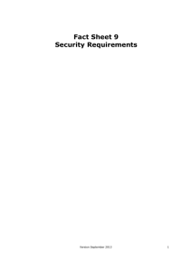 Fact Sheet 9 Security Requirements