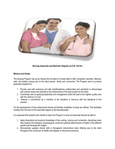 Nursing Associate and Bachelor Degrees (A.D.N., B.S.N.) Mission