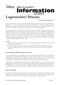 Legionnaires Disease Information Sheet