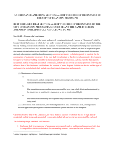 66.48 dumster enclosure ordinance amendment