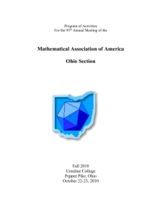 Program - MAA Sections - Mathematical Association of America