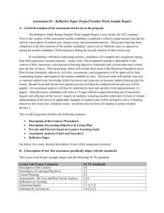 Assessment #5 – Reflective Paper Project/Teacher Work Sample