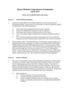 Past Theory-Methods Comprehensive Exam Questions April 2012