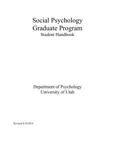 Social Area Handbook - Department of Psychology