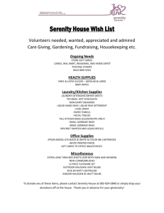 Serenity House Wish List_082115