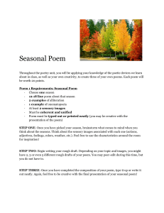Seasonal Poem Throughout the poetry unit, you will be applying