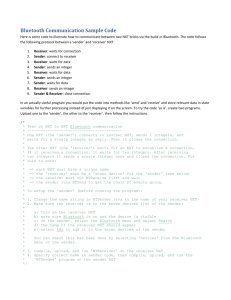 Bluetooth communications sample code