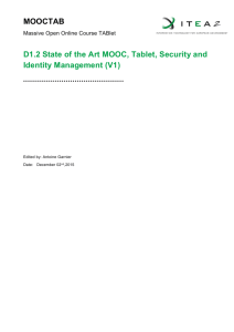 State of the Art MOOC, Tablet, Security and Identity