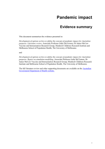 Pandemic impact evidence summary