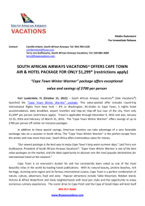 SAA Vacations Cape Town Winter Warmer Package_October2015