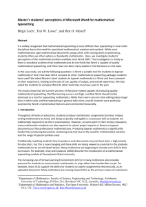 4.1 Student use of Word for mathematical typesetting