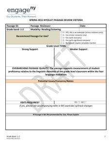 NYESLAT Passage Review Criteria: Grades 1-2