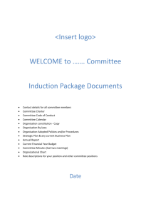 Sample Induction Checklist for New Committee Members