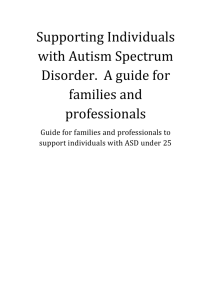 Supporting Individuals with Autism Spectrum Disorder. A guide for