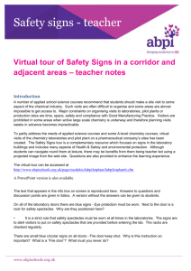 Safety Sign Tour - Teacher Notes - ABPI