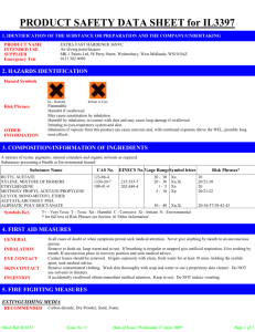 PRODUCT SAFETY DATA SHEET for IL3397
