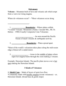 Volcanoes Magma and Igneous Rocks Earthquakes notes sheet