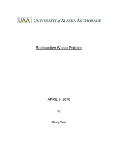 Radioactive Waste Policies - University of Alaska Anchorage