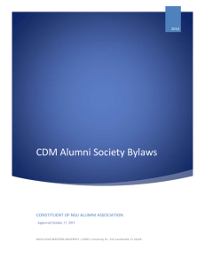 CDM Alumni Society Bylaws - College of Dental Medicine