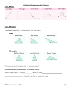 9.1 Angles in Triangles