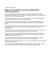 Melbourne paediatrician receives health lifetime achievement award