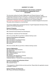 Admissions policy - School of Chemistry, University of Leeds