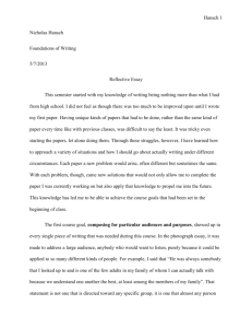 Reflective Essay