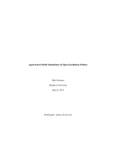 Agent-based Model Simulations of Open Enrollment Policies Matt