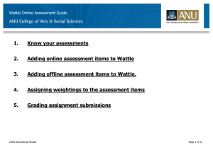 Adding online assessment items to Wattle