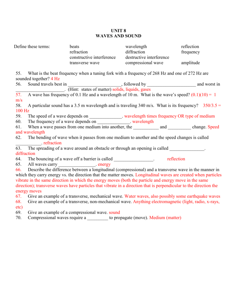 Phys Final Rev ANSWERS Unit 8