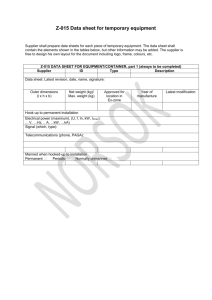 Z-015 Data sheet for temporary equipment