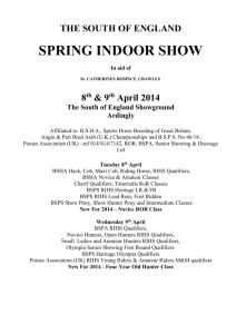 Spring Indoor Horse Show Schedule - South of England Agricultural