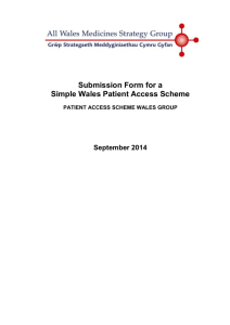 Submission Form for a Simple Wales Patient Access Scheme