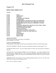 Tree Ordinance - Boise Parks & Recreation