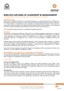 BSB51915 Diploma of Leadership & Management